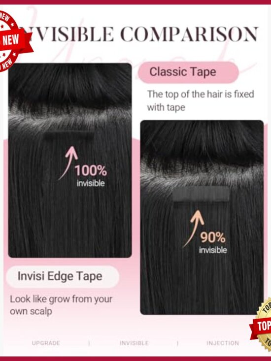 16 Inch Human Hair Tape Extensions 50g 20pcs Seamless Invisible